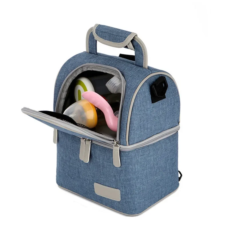 Custom Multifunctional Mommy Travel Thermal Insulated Waterproof Breast Milk Baby Bottle warmer Lunch Bag