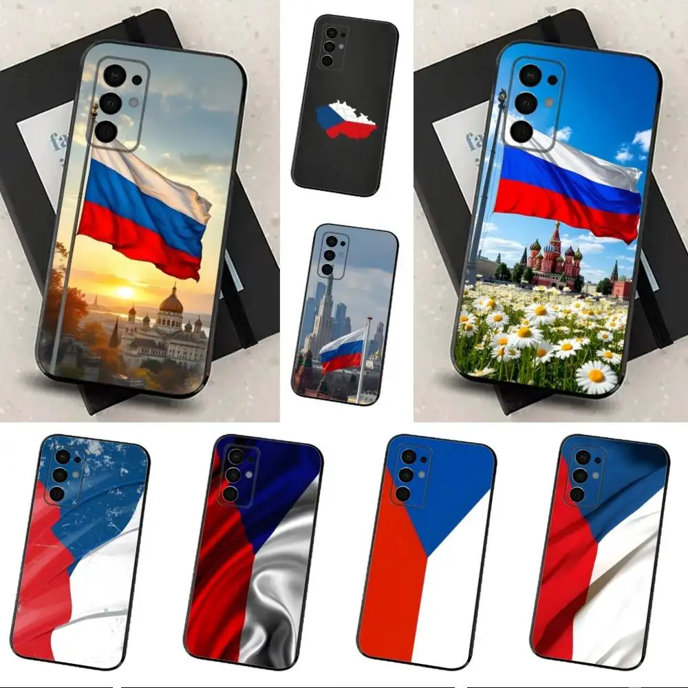 

Republic Czech Flag Art Case For Samsung Galaxy A73,52,71,22,Note,31,8,9,53,32,72,41,J7,Soft Black Silicone Cover