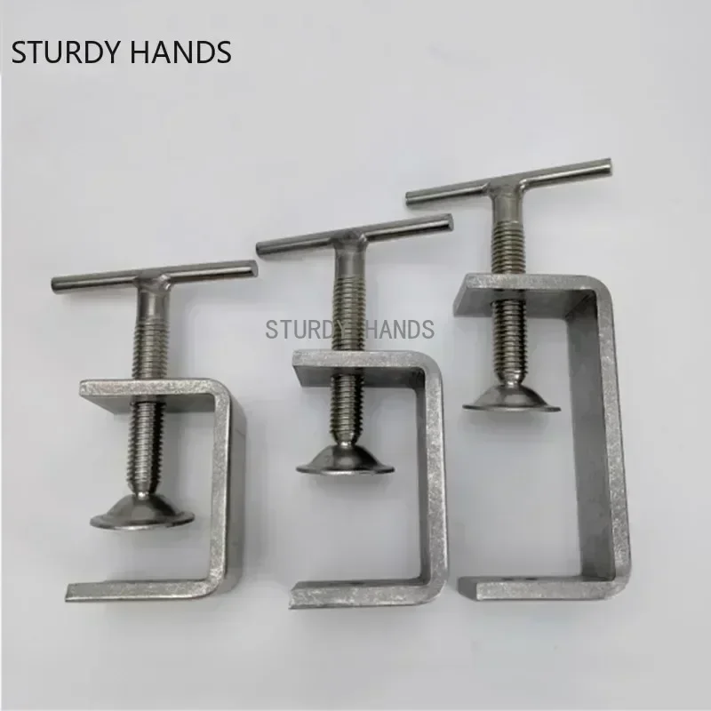 Heavy Duty Desktop C-Type Clamp Adjustable Desk Fixed Holder Clip Multi-function Stainless Steel Fasteners Clamp Hardware Tools