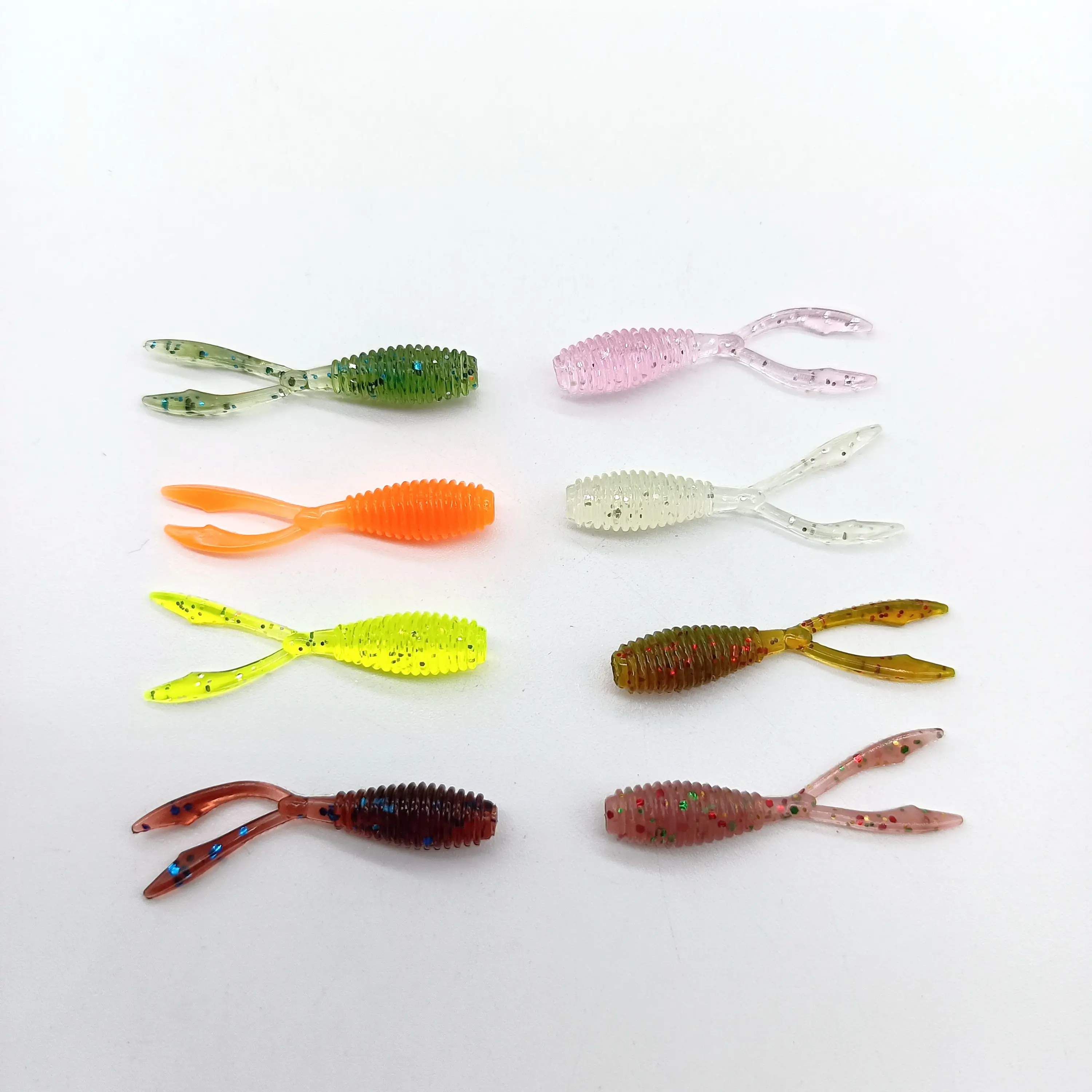 DUODUOYU 10PCS Mini Ajing Soft Fishing Lure  0.4g/35mm Twin Tail Isca Artificial Wobbler Ocean Rock Silicone Fishing Tackle