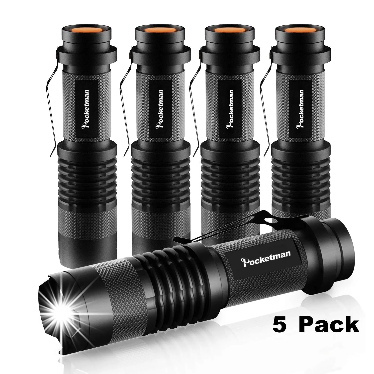 

5 Pcs LED Flashlight Outdoor Emergency Light Pocket Small Torch Aluminum Alloy Waterproof Torch Mini Flashlights