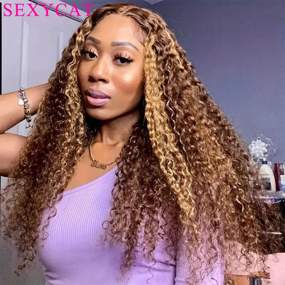 

P4/27 Highlight Ombre Lace Front Wigs for Black Women 13x4 Honey Blonde Lace Frontal Wigs Pre Plucked Deep Wave Glueless Wigs