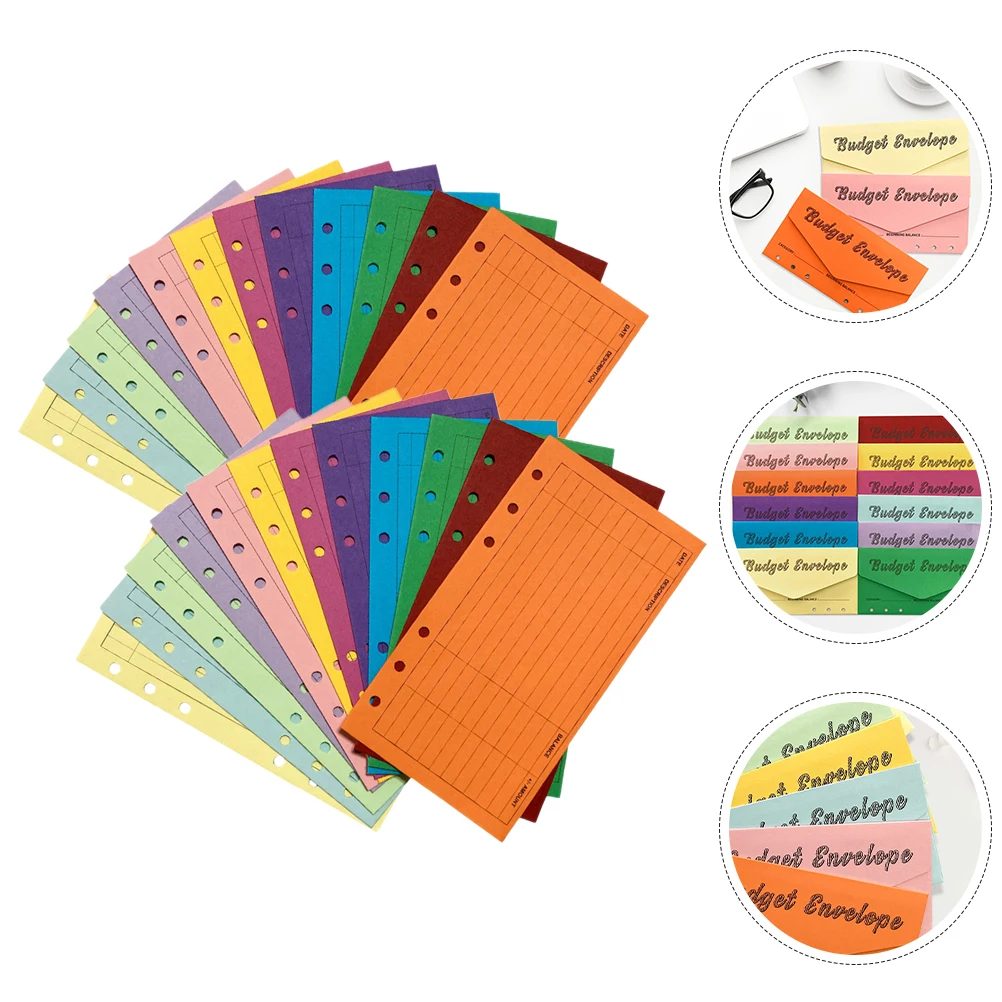 24 pezzi di carta solforica budget contanti per il monitoraggio delle spese pratiche buste per soldi a fogli mobili forniture per ufficio libro dei conti contanti