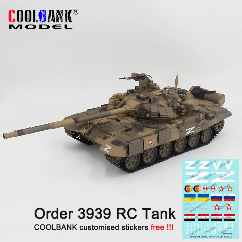 COOLBANK 2.4Ghz Heng Long 1/16 RC Tank 7.0 Ver. Russia T90 3938-1 tanque de guerra Tank Model BB Gun IR Battle RC tank toys Boys