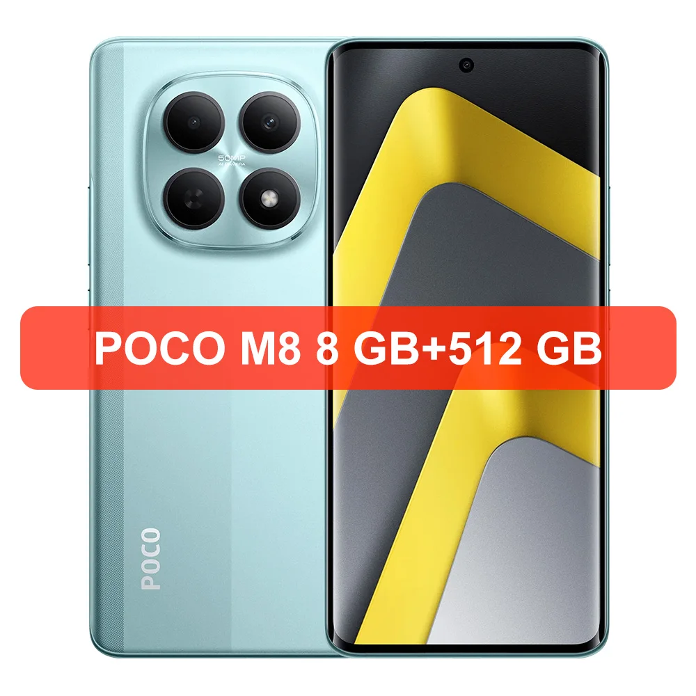 Globale versie POCO M8 5G Smartphone Snapdragon ®   6 Gen 3 Platform 6,77 inch Flow AMOLED-scherm 50MP hoofdcamera 5520mAh batterij NFC