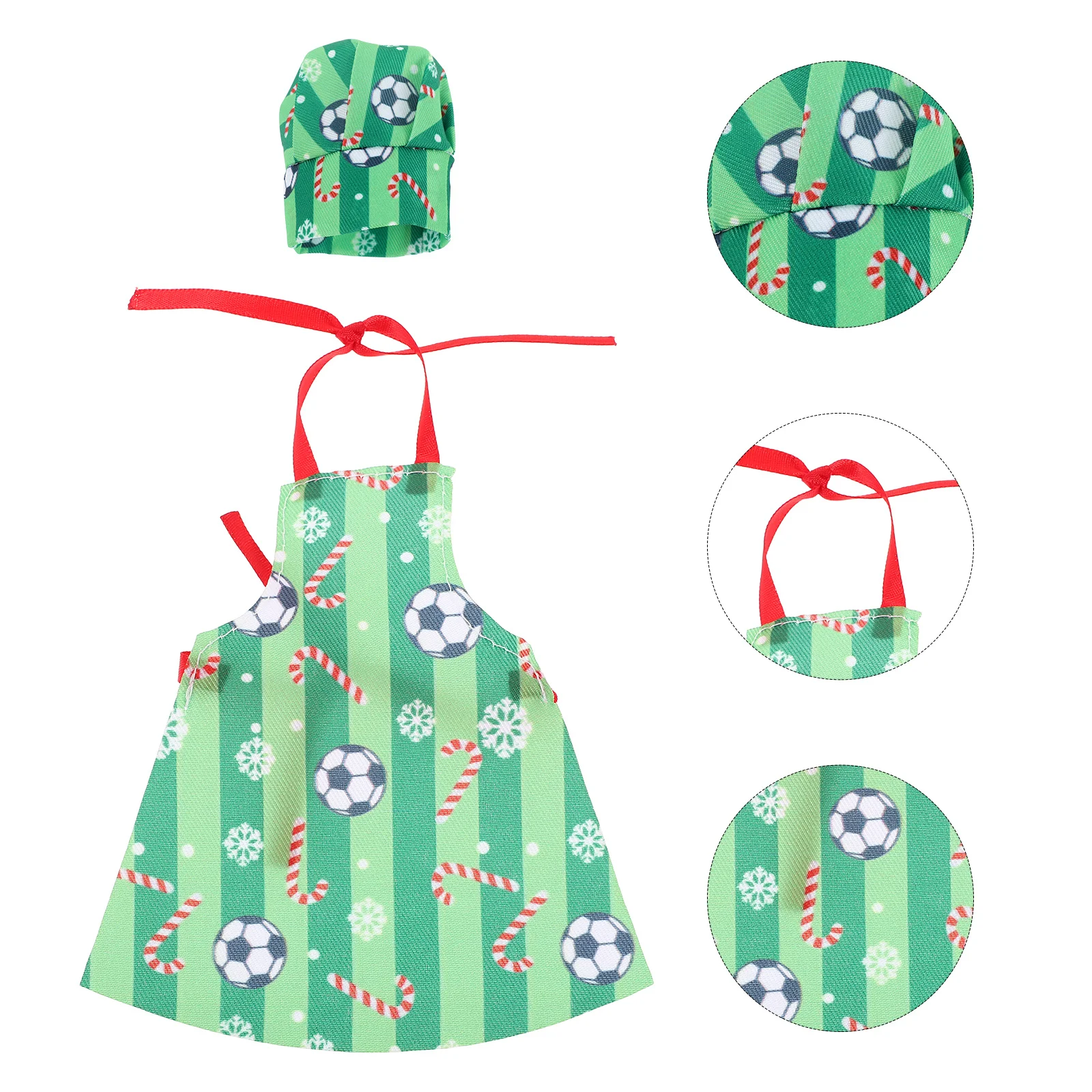 

1Set Christmas Chef Costume Set Nonfading Hat Apron Baker Outfit Dress Up Holiday Party Accessories Christmas Chef Costume