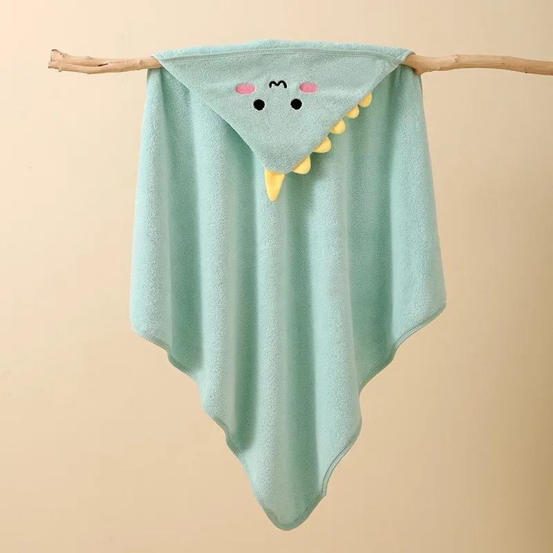 Capa de bebê menino menina dino animal com capuz cobertores frios kit berço do bebê acessórios infantil crianças swaddling banho veludo toalha de secagem rápida