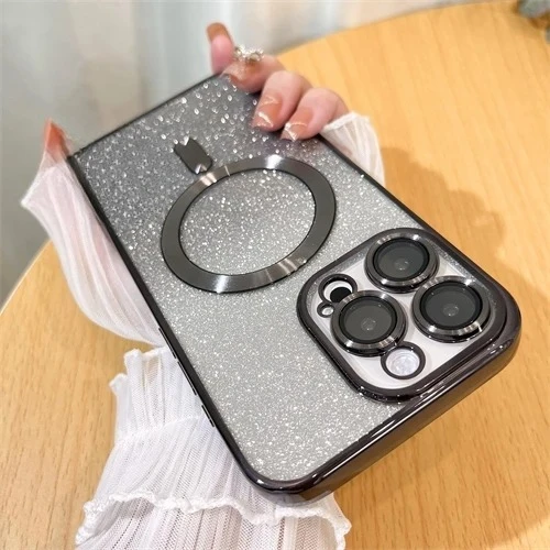 بريق لامعة حالات آيفون 17 الهواء 16 15 14 13 12 11 برو ماكس زائد Magsafe تصفيح لينة بلينغ غطاء شحن لاسلكي الساخن #2