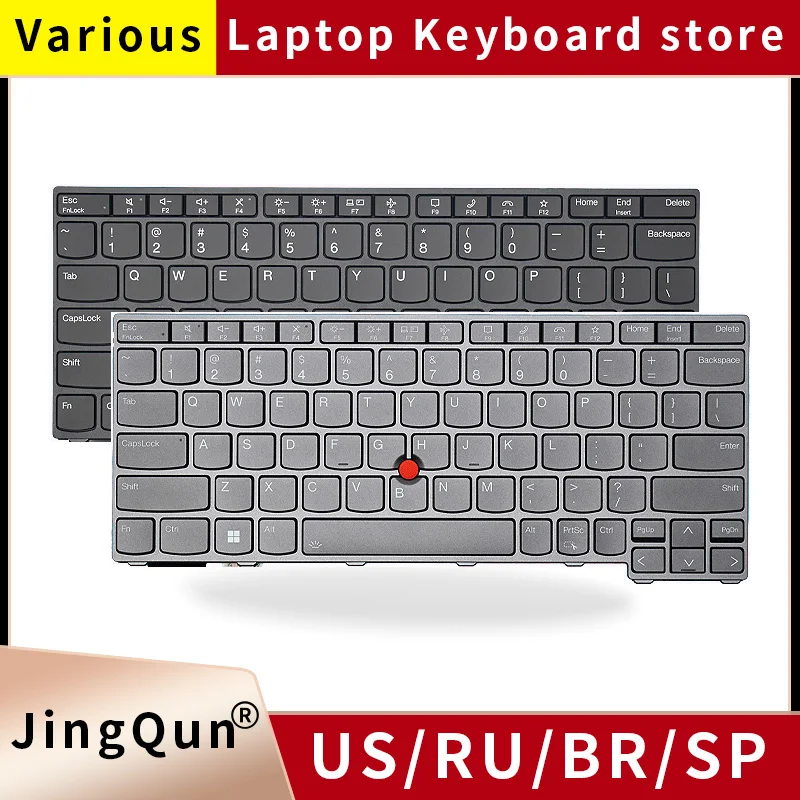 Replacement US/Russian Keyboard with Backlit for Lenovo Thinkpad X13 Gen3 L13 Gen3  Layout 5N21H76804 5N21H76738 5N21H76871