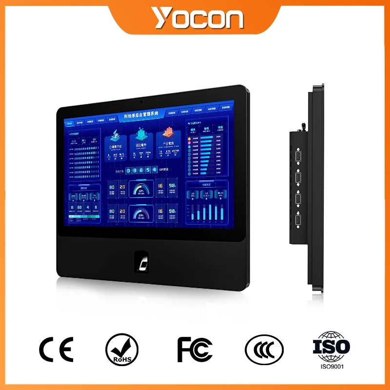 15 Inch Embedded Industrial Panel PC Capacitive Touch All In One Computer Fingerprint Reader RS232 LAN Windows Touch Computer