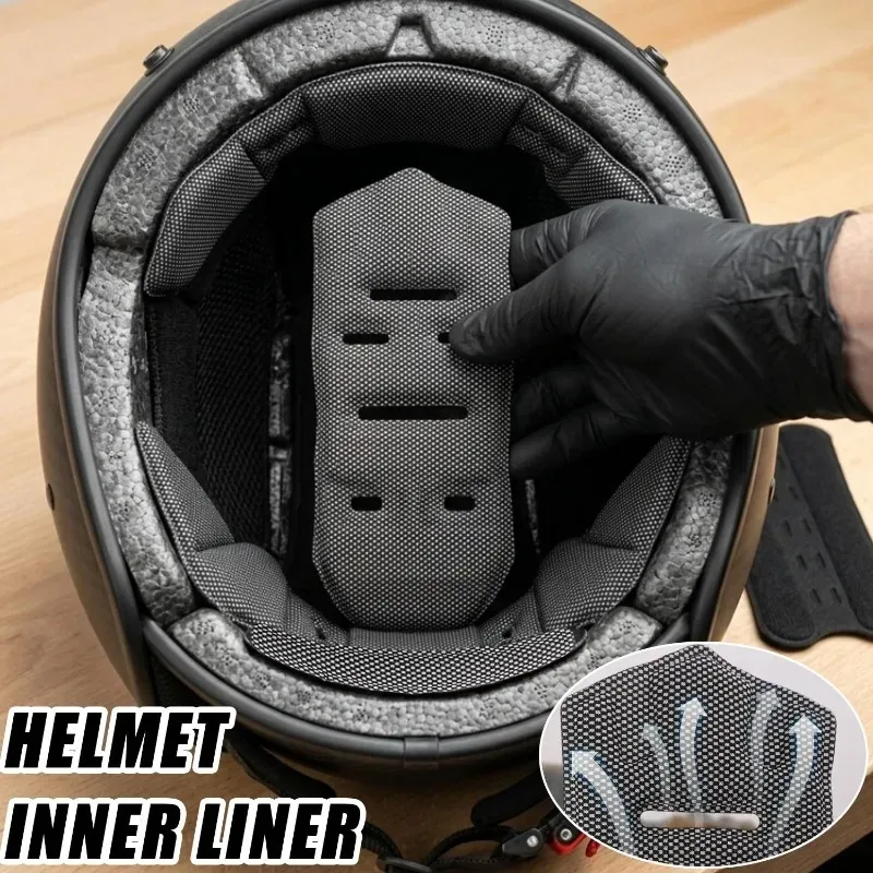 Universal Motorcycle Helmet Inner Foam Padding Insert  Quick‑Dry Breathable Mesh Adjustable Sweat‑Wicking Cushion Pad for Riding