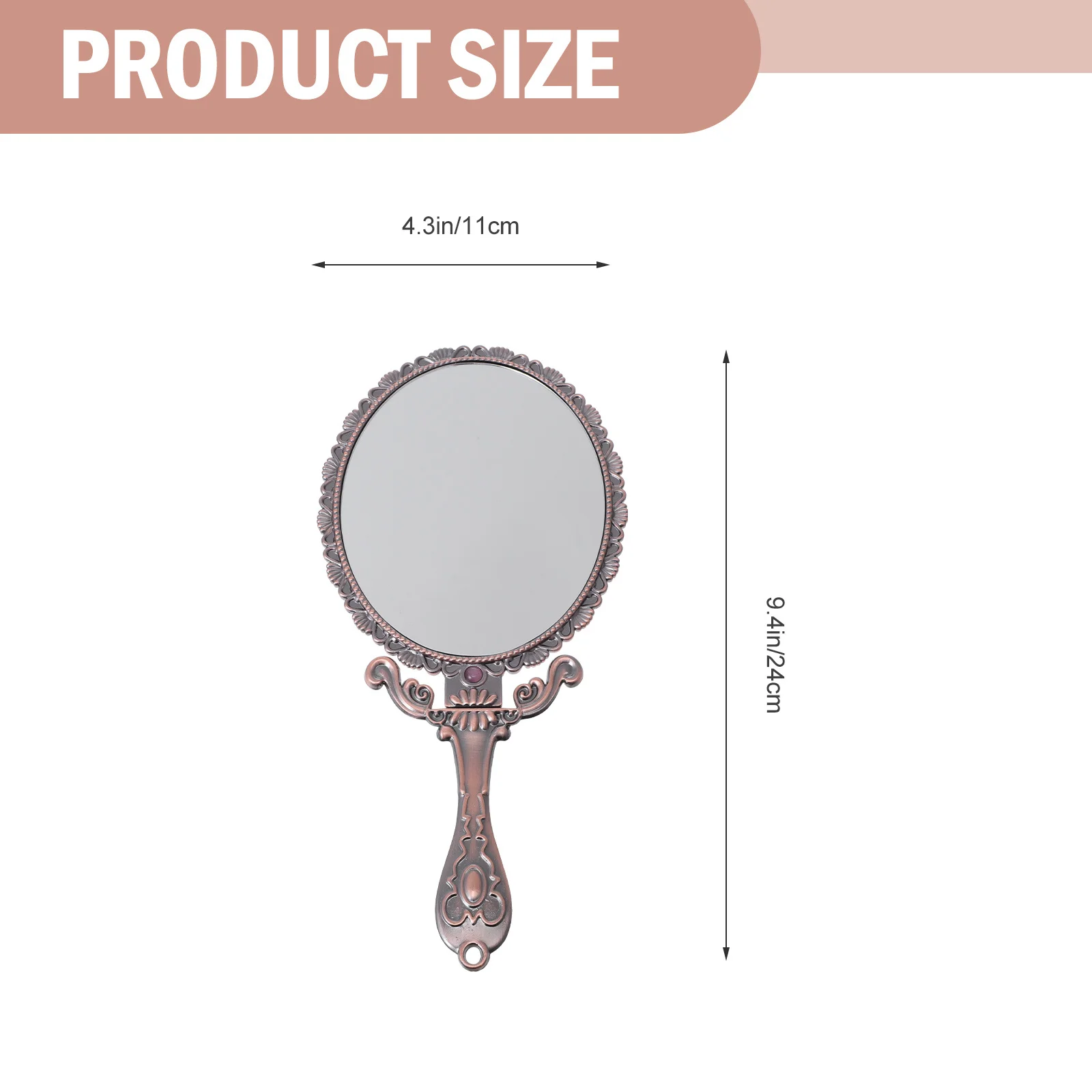 Handheld Mirror Practical Foldable Portable Mirror Chic Design for Women Makeup Touch-Ups