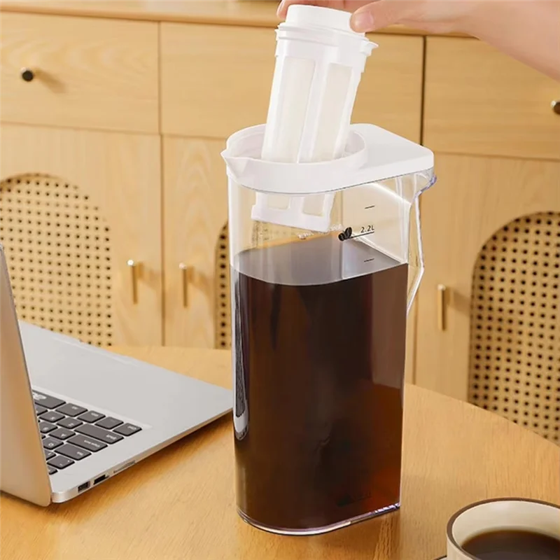 

HGHO Large Water Pitcher For Fridge Suitable For Hot Drinks 2.2L, Perfect For Ice Tea,Juice