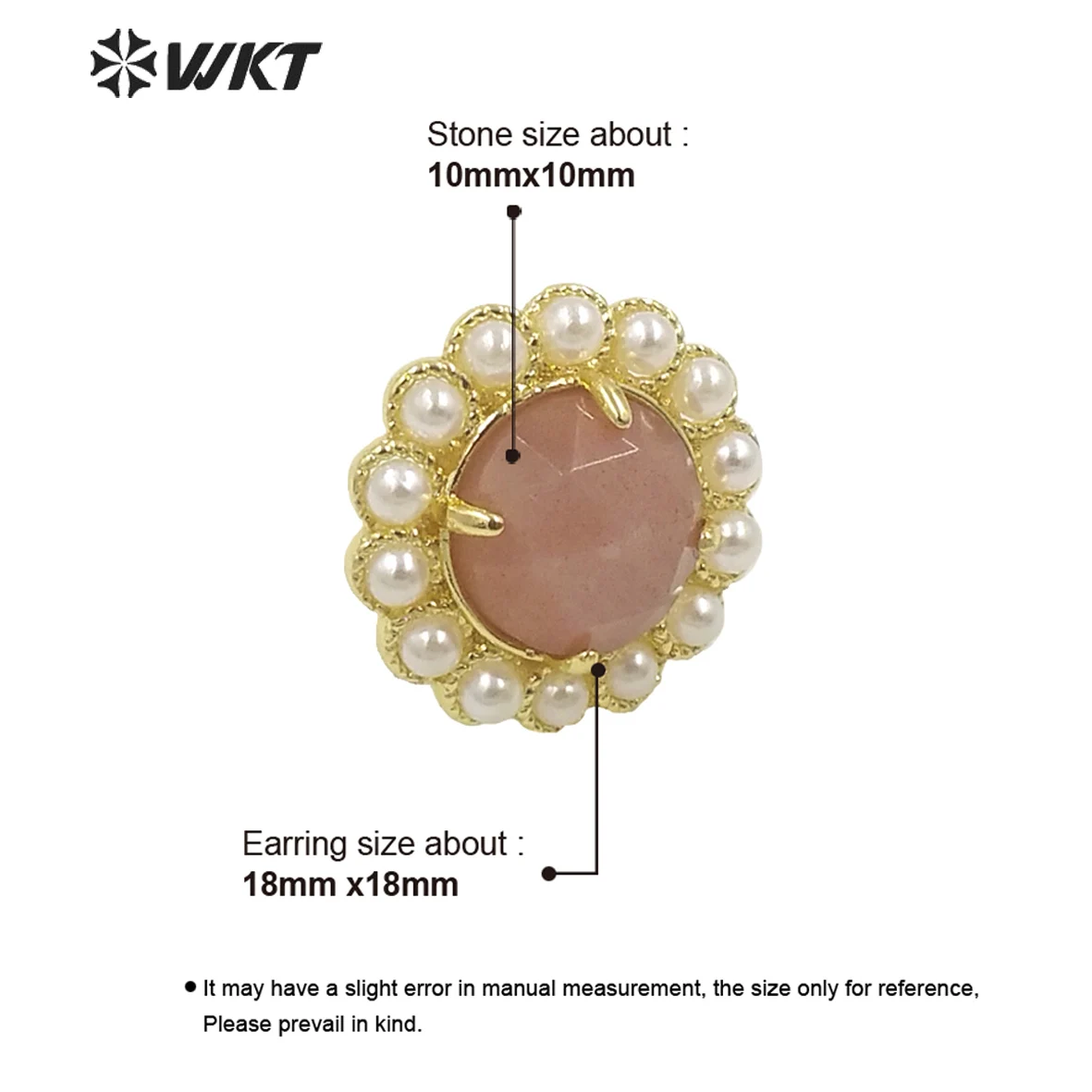 WT-MPE121   WKT 2023 Fashion Jewelry Natural Stone Flower Shaped Making Earring Supplies Grand Party NEW Quality NEW image 6