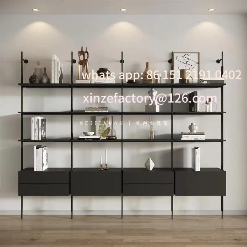 

Customizable Book Bookshelf Iron Shelf Multi-Layer Wall-Mounted Storage Drawer Partition Display Shelf Librar