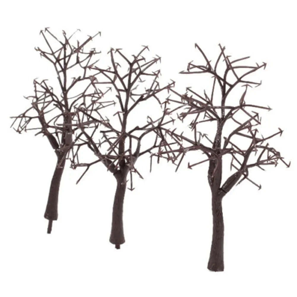 10Pcs Model Tree Winter Trees Withered Tree 11CM Layout Train Railway Model Tree Plastic  3D Landscape Artificial Miniature Tree