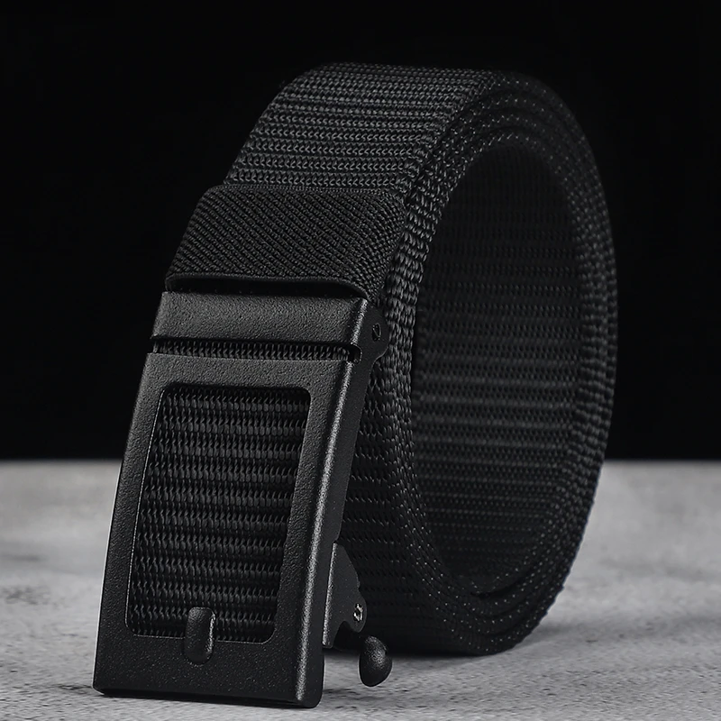 Canvas waistband with smooth buckle and automatic buckle, simple Korean version of personalized trendy young student