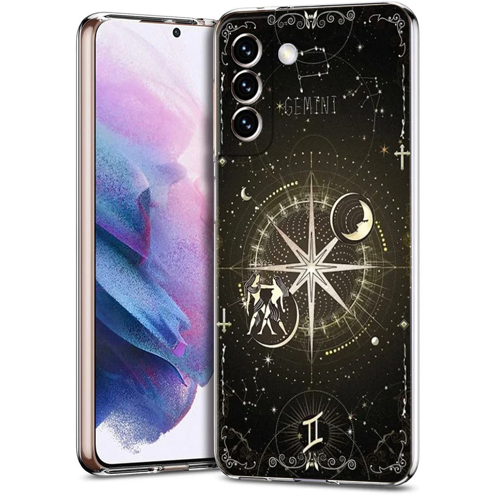 Constellation Transparent Cover for Samsung Galaxy S24 S23 S22 S20 S21 FE Ultra S24 S23 S10 S10E S9 Plus 5G Phone Case Capas Bag
