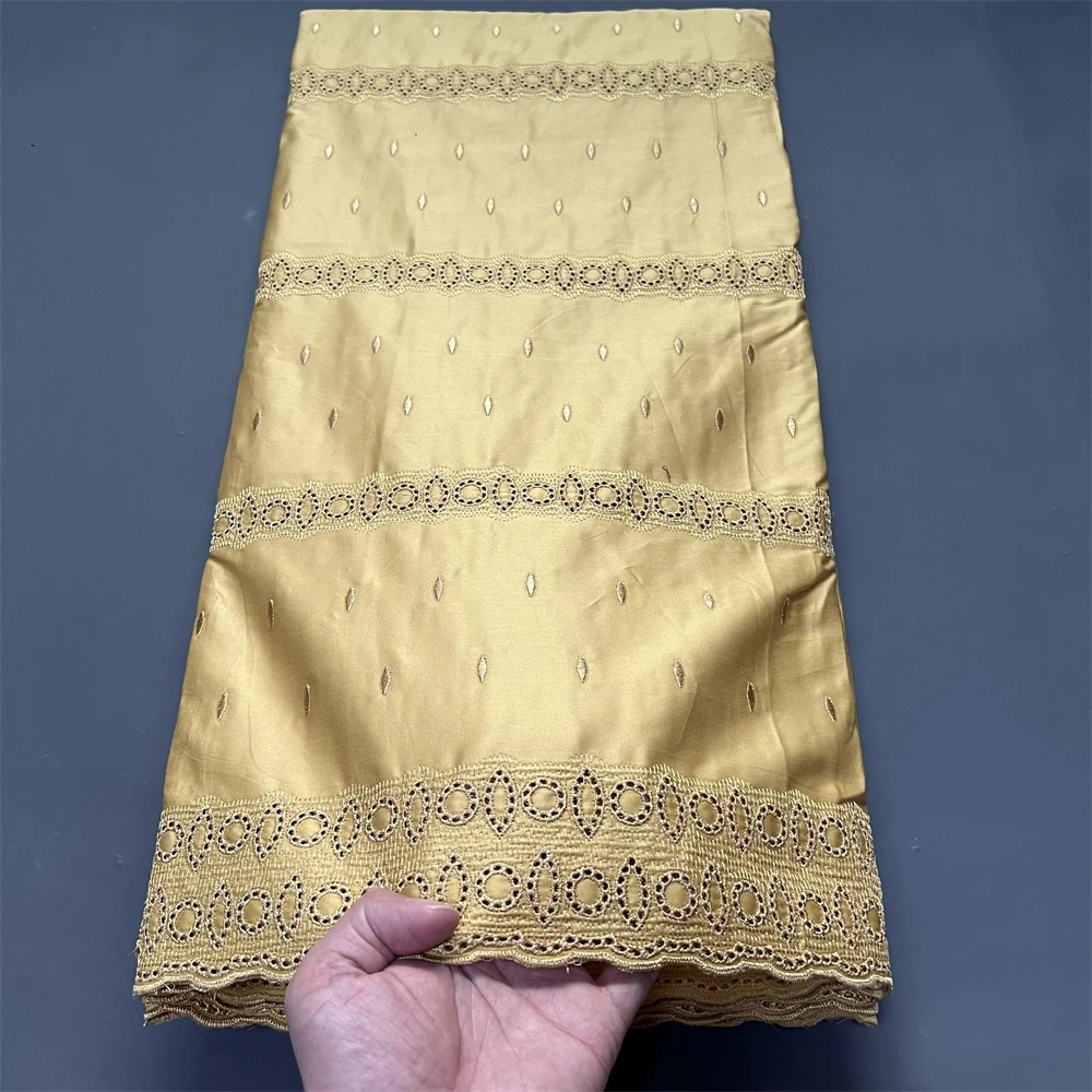 

African Lace Fabric,100% Cotton Fabrics Materials For Clothes,By The Meter,Embroidery,2025,Party Dresses,Tulle,5 Yards