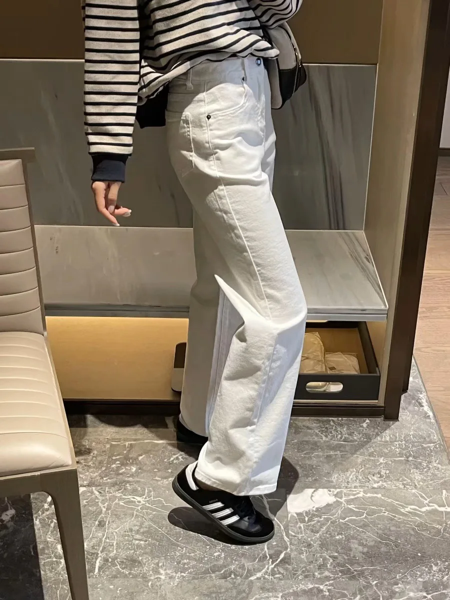 

Джинсы-кюлоты из денима цвета экрю с высокой талией, свободного кроя, для молодых женщин, коллекция ранняя весна 2026