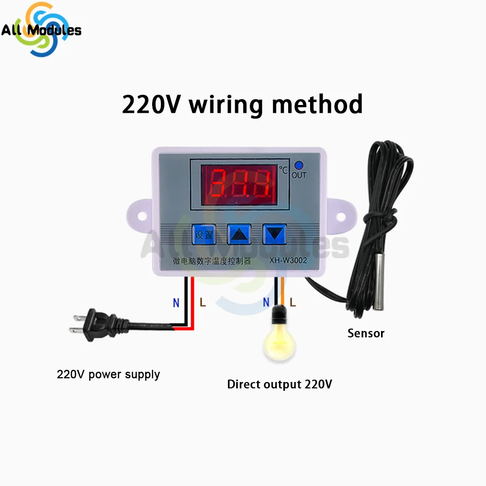 XH-W3001 XH-W3002 Microcomputer Digital Temperature Controller Temperature Control Switch Thermostat Regulator 12V 24V 110-220V