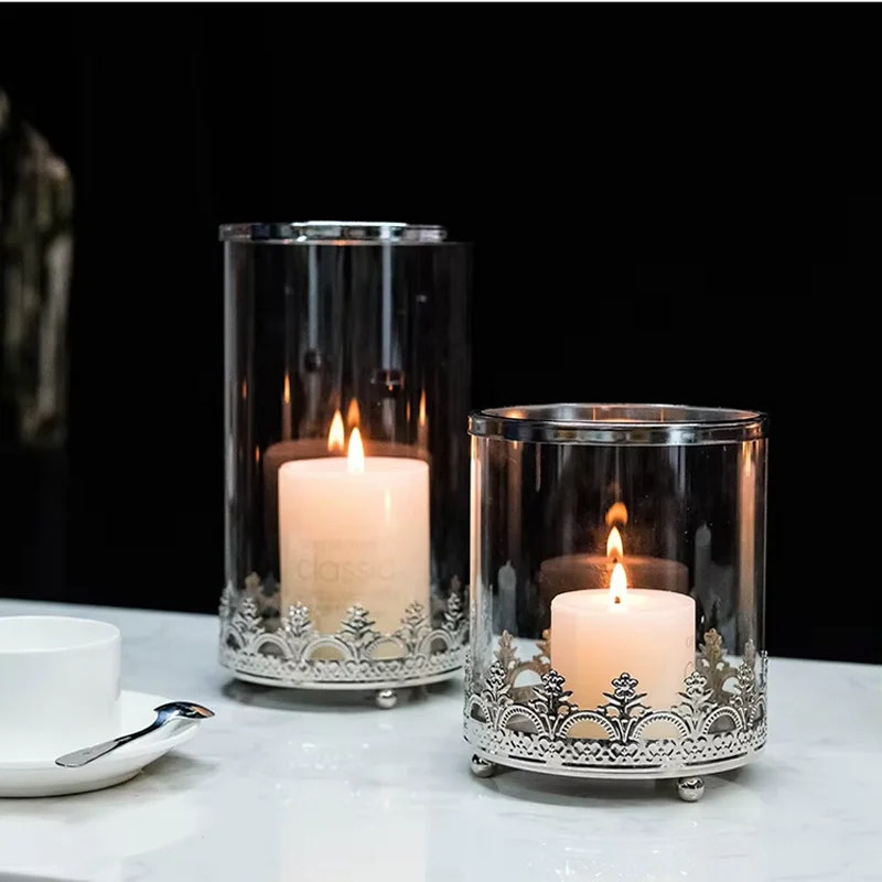 White Glass Candle Holder for Living Room Home Decoration Affordable Price
