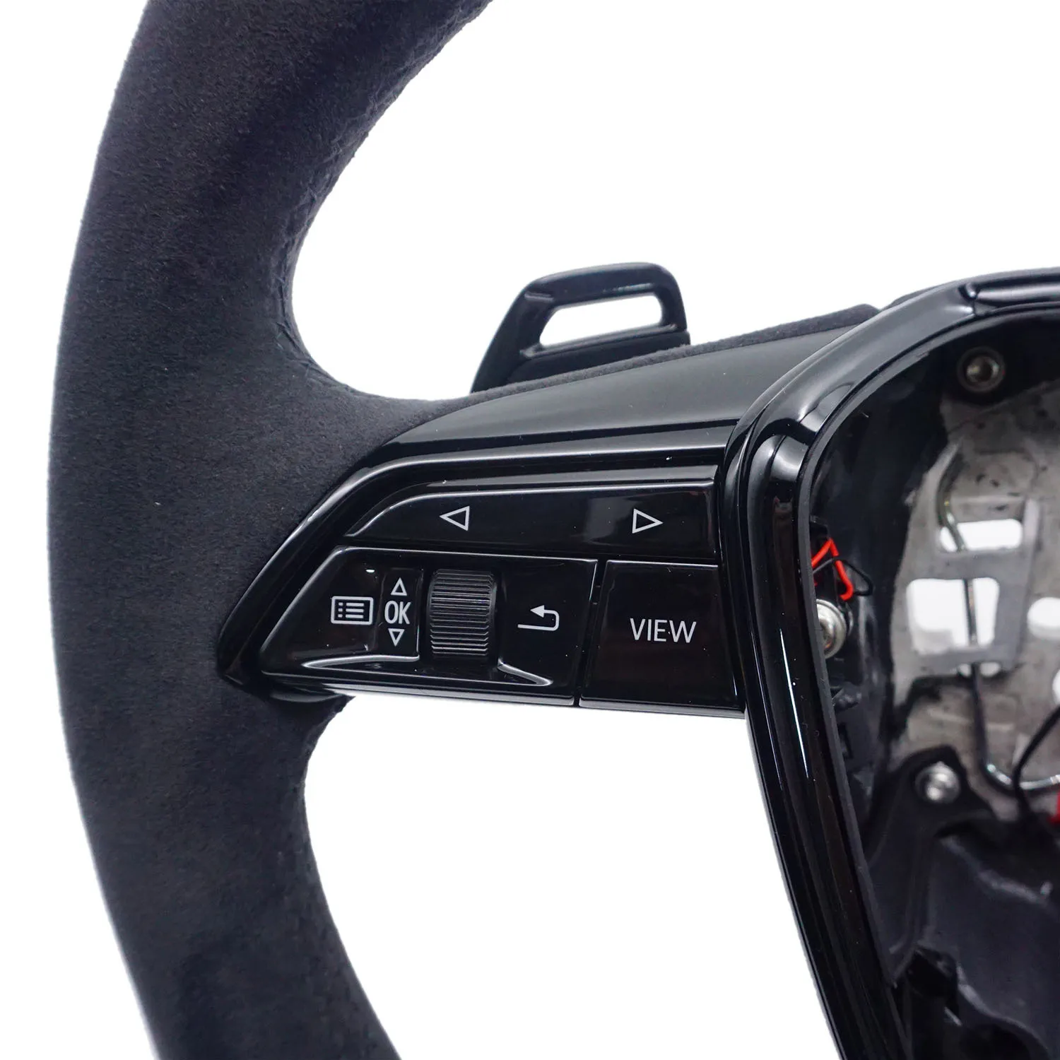 Passend für Audi A6C8 S, Standard-Lenkrad mit vollem Haar, schwarzem Kabel und Heizfunktion, flacher Unterseite, Innenraummodifikation – Detail 7