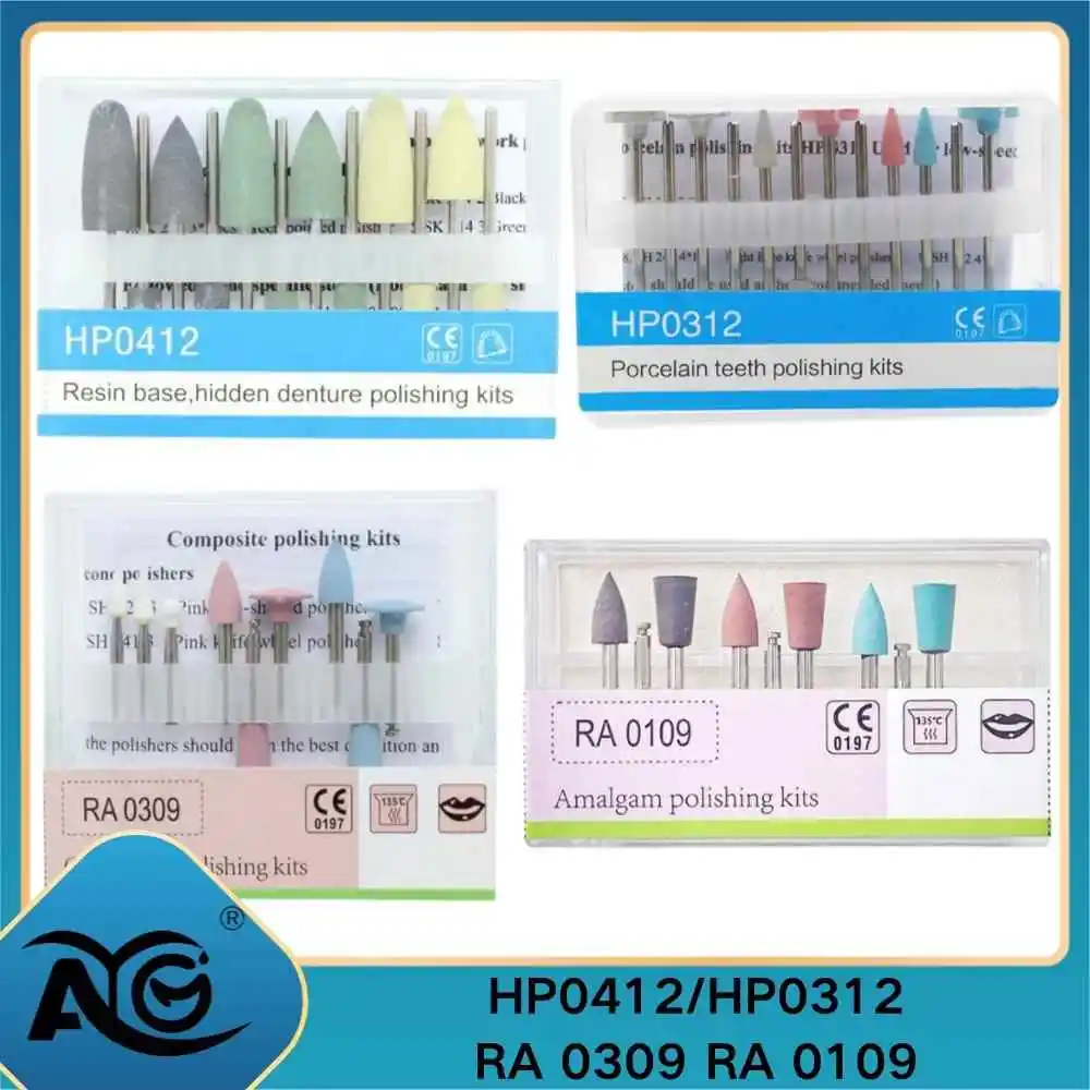 

AG Dental Light Curing Polishing Set Dental Resin Base Acrylic Polishing Burs Kit Invisible Denture Polishing Set HP 0412 RA0109