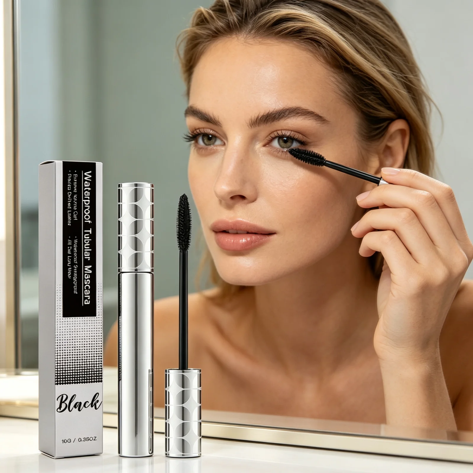 Curling Mascara Waterproof Smudgeproof Lightweight Natural Look Long Lasting Eye Makeup Volumizing Lengthening Eyelash Mascara