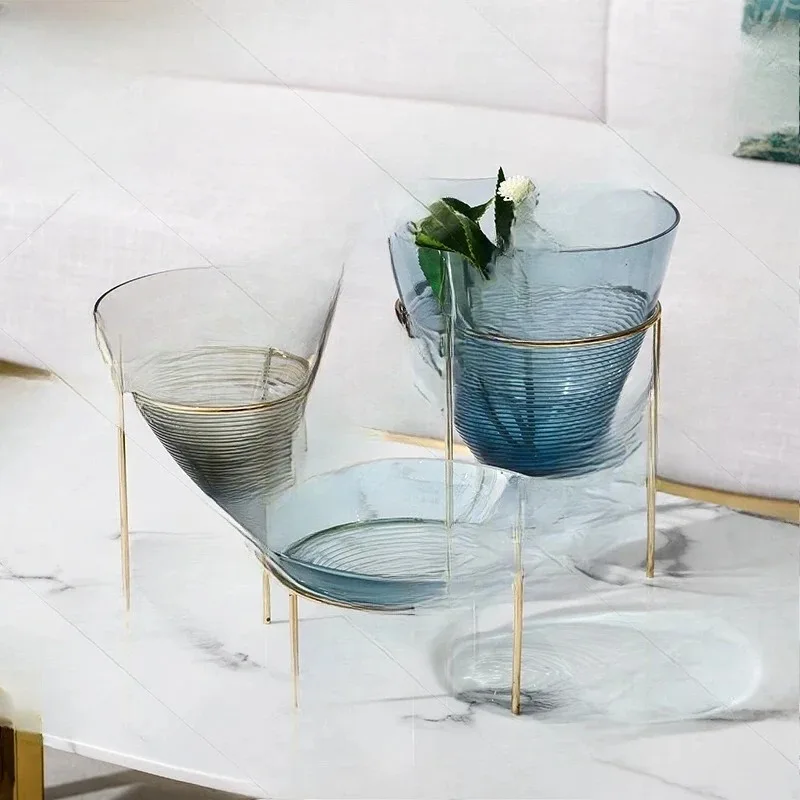 

Modern simple new glass vase, office home fruit plate decoration ornament