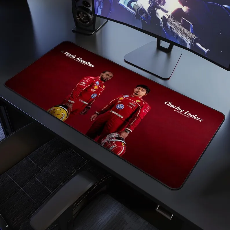 لوحة ماوس فيراري F1: لوحة ماوس ألعاب Hamilton & Leclerc Racing Car XXL RGB #3