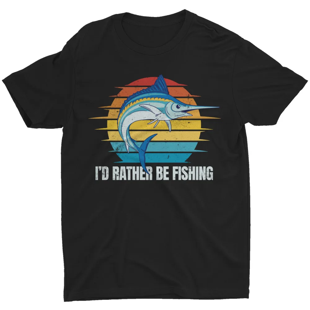 I'D Rather Be Fishing T Shirt Lure Fish Bait Boat fishing Fisherman Men's ShirtLuxury BrandAnime Graphic T-shirts for Men Clothi