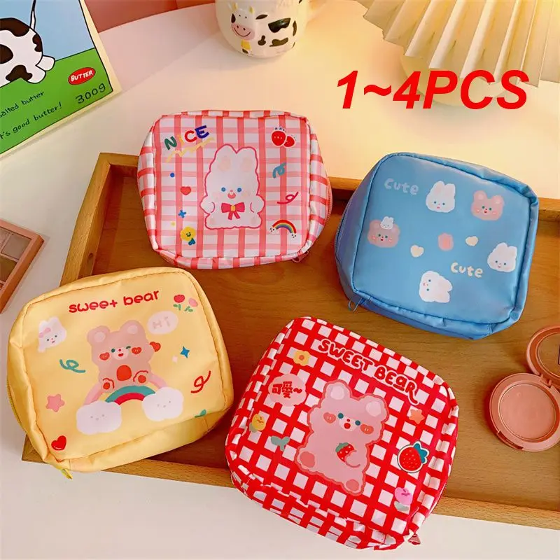 1~4PCS Napkin Bag Lovely Pocket Travel Essentials Best Seller Small Cosmetic Bag Organizer Multifunctional Storage Bag Versatile