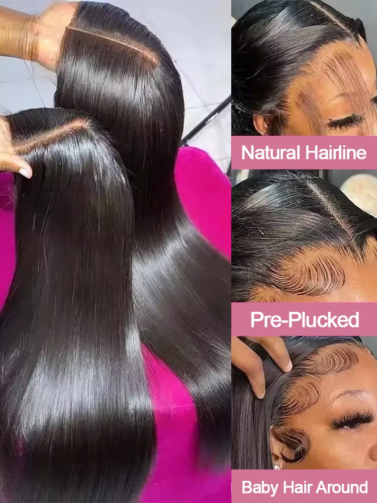 30 40 بوصة 7x5 شعر مستعار بدون صمغ شعر بشري جاهز للذهاب قبل قطع الدانتيل ارتداء الذهاب غلويليس مستقيم الدانتيل الجبهة خصلات الشعر المستعار الإنسان للنساء