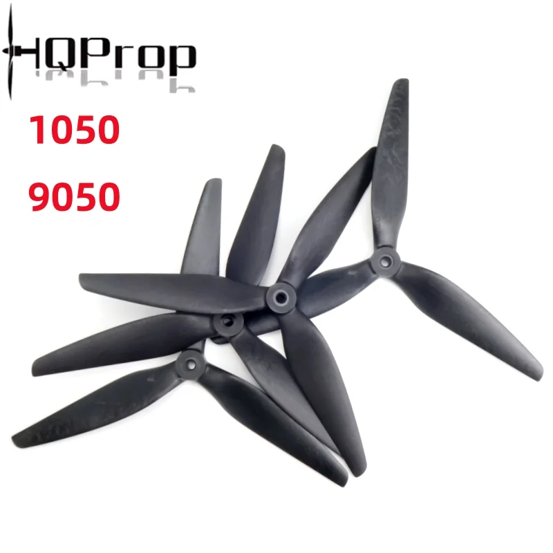Hélice Macroquad Prop 10X5X3 9X5X3 1050/9050 de 10 y 9 pulgadas, 3 palas, de nylon reforzado con carbono negro para drones RC FPV HQProp HQ
