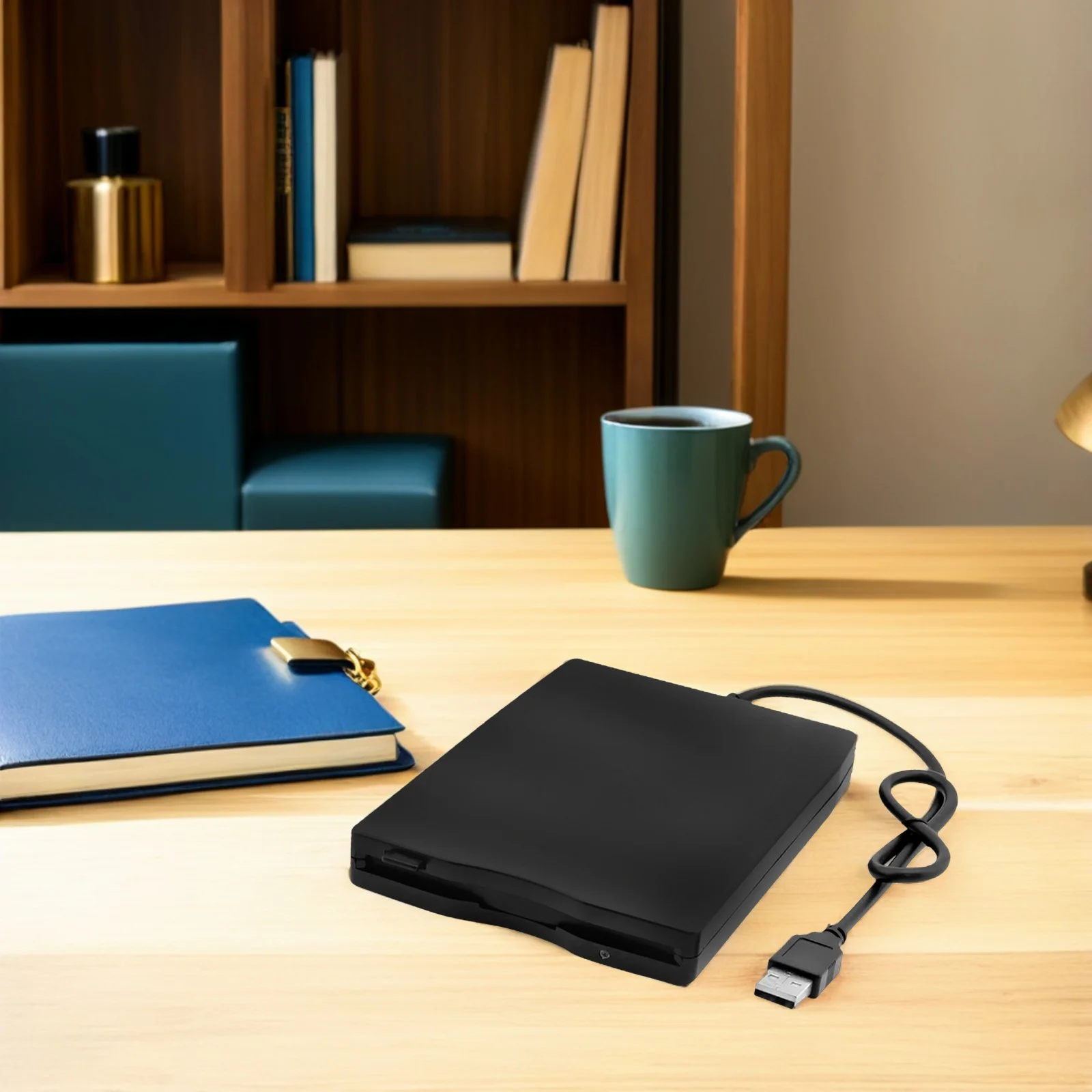 

USB 2.0 External Floppy Disk Drive Portable Black Lightweight Compact Design Fast Data Transfer for Laptop External Drive