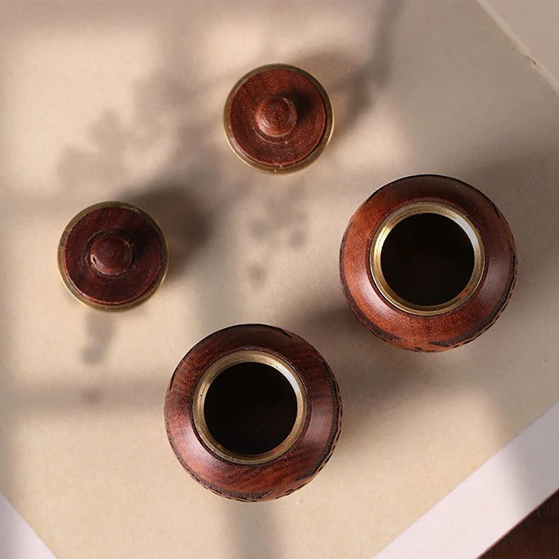 1 قطعة الخشب الطبيعي لوتس شكل زجاجة عطر البخور توسيع خشب الصندل الصغير المحمولة مختومة جرة قلادة المعلقات الحاويات