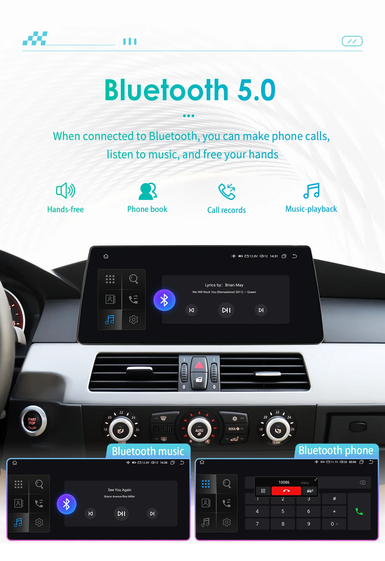 10,25" Hizpo Andoird Autoradio für BMW 5er E60 E61 CCC CIC 2005 - 2010 Intelligenter Bildschirm DSP GPS Auto CarPlay 4G BT SWC – Detail 20