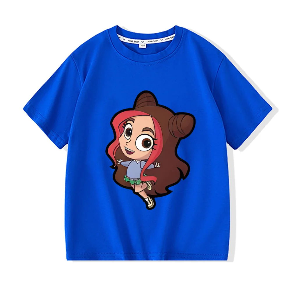 A4 Cartoon Graphic Kids T-shirt Girls Soft Cotton Short Sleeve Tshirt Boy Comfortable Round Neck Tees Children Boutique Clothing