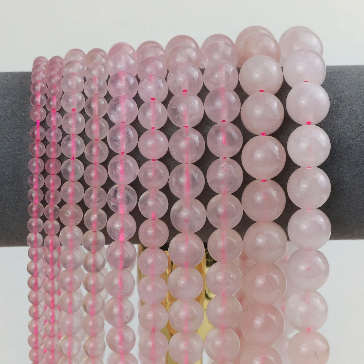 Pink Crystal Natural Stone Beads Round Loose Spacer Beads 4 6 8 10 12MM For Jewelry Making DIY Earring Love Bracelets Necklace