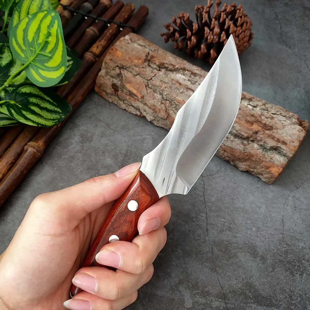 Meat Cleaver Knife Handmade Forged Boning Knife 5Cr15mov Butcher Knives Outdoor Cooking Knife Camping Survival Kitchen Knives