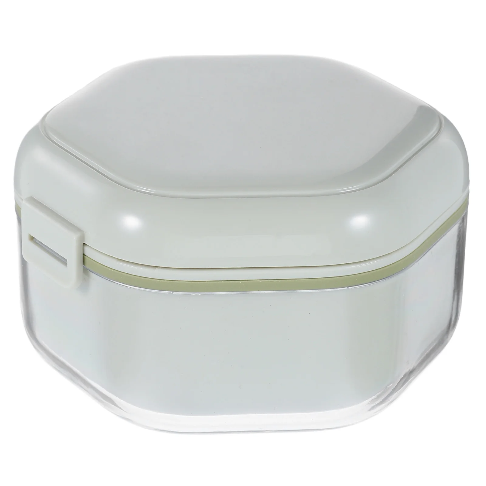 

Light Green Dual Layer Dentures Storage Case Retainer Cleaning Box Portable Travel Braces Protector Retainer Case