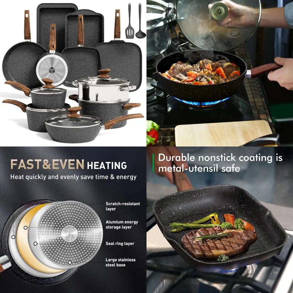 

Platinum Triple Stainless Steel 2-Piece Cookware Set: 1.5L Deep Kadai and 20cm Frying Pan with Lid