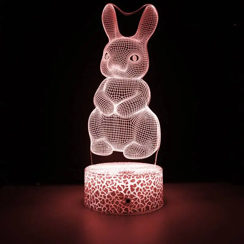 Nighdn 3d Kaninchen Lampe Hase Nachtlicht 3d Illusion Lampe für Kinder Schlafzimmer Dekor Weihnachten Geburtstag Ostern Geschenke für Jungen Mädchen