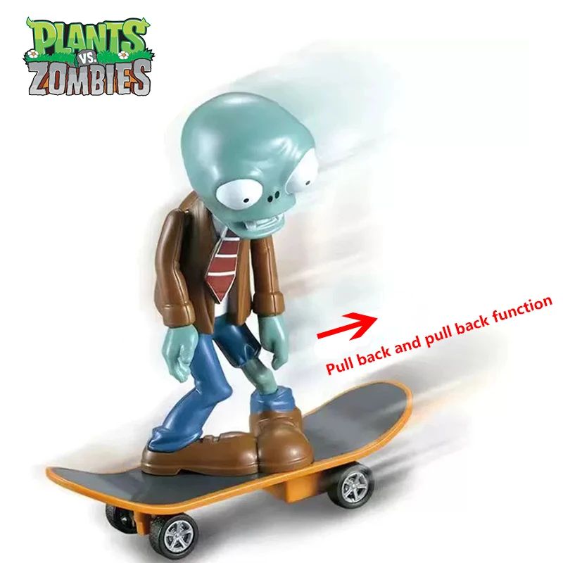 New Plants Vs Zombies 2 Future Skateboard Zombie Surfer Zombie Game Figures Model Pull-back Car PVC Ornaments Toy Boys Gifts
