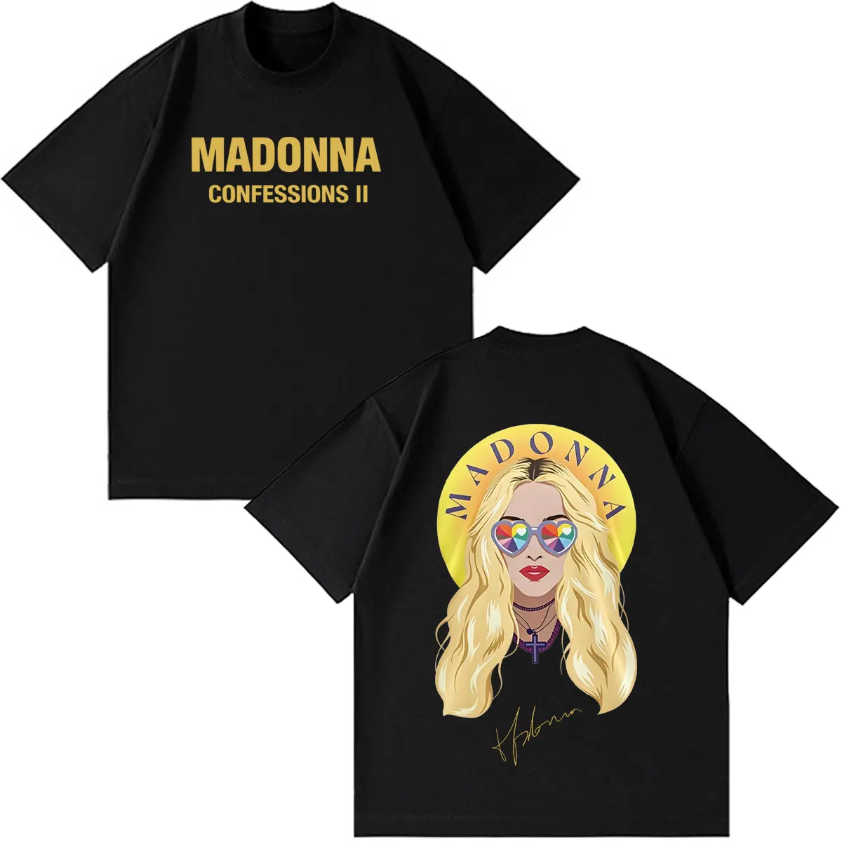 Madonna CONFESSIONS II Album Tour 2026 Print T-Shirt Herren Damen Mode Vintage T-Shirt Sommer Casual Hochwertige Baumwoll-T-Shirts