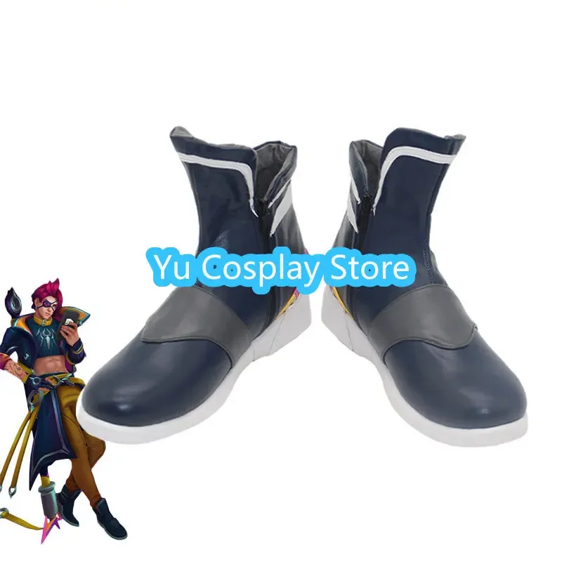 The Shadow Reaper Shieda Kayn Cosplay Shoes Game LOL Cosplay Props PU Leather Shoes Halloween Carnival Boots Custom Made