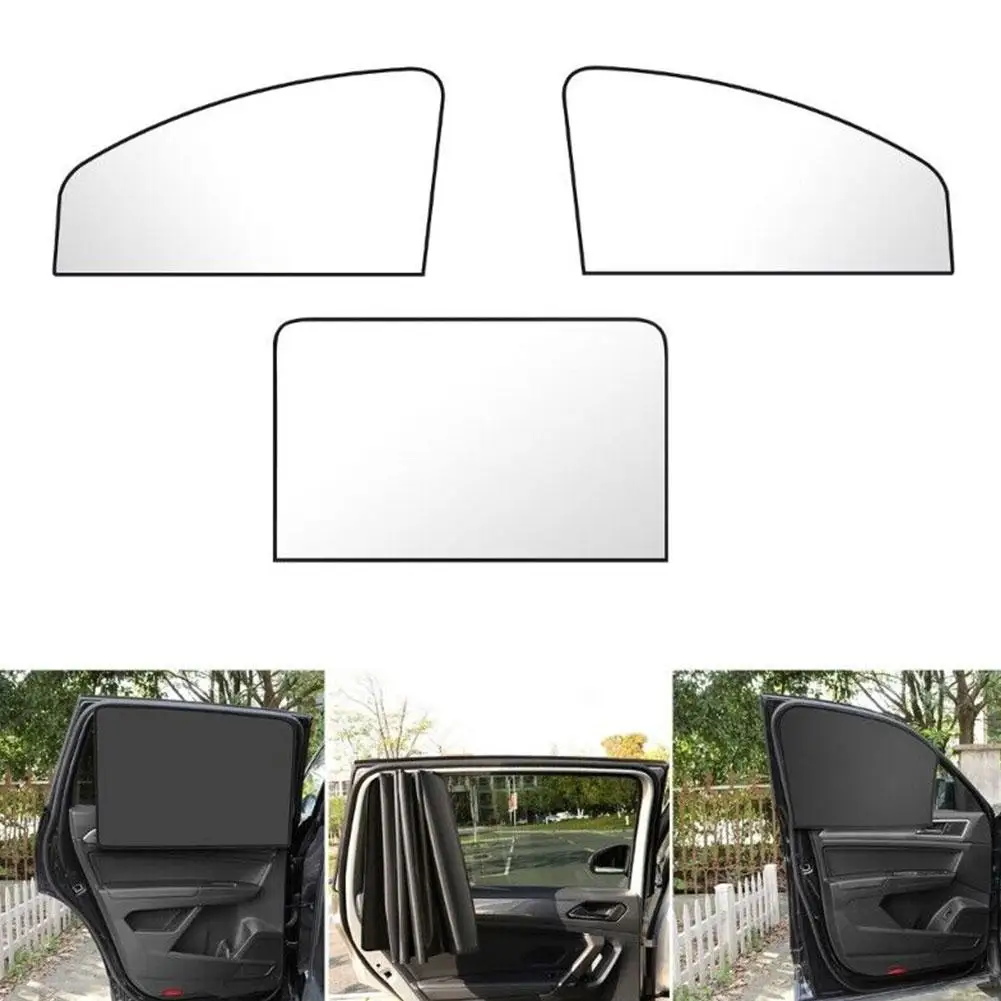 Sunshade For Car Side Windows Sunscreen Thermal Insulation Car Double-sided Sunshade Titanium Silver Car Magnetic Sunshade F6W9