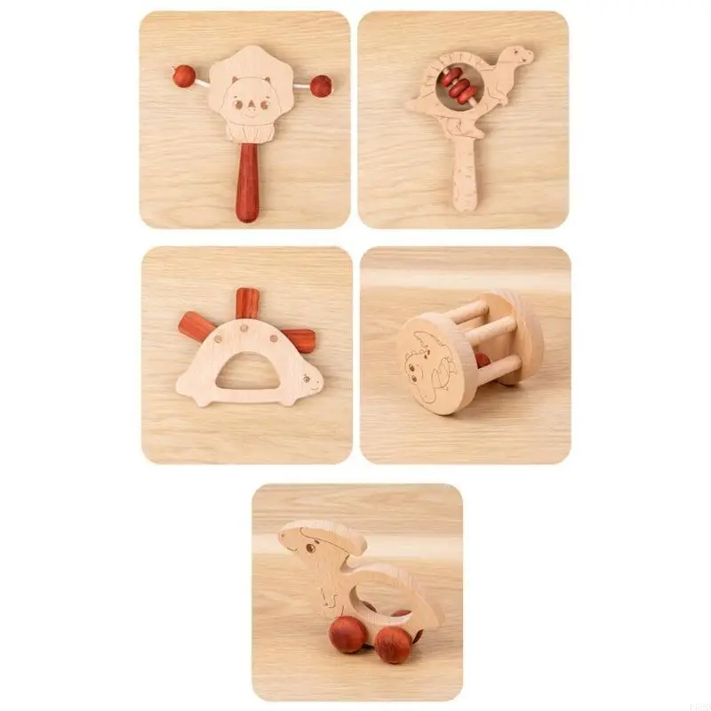F62D Baby Rattle-Ring Handble Teether Soother Trẻ sơ sinh Chewing Chewing Toy