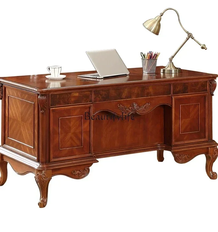 

z.American class desk study writing desk solid wood high-end office computer desk